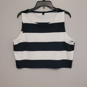 J. Crew Sleeveless Striped Crop Top